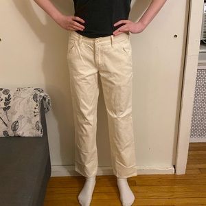 Brandy Melville Cream-Colored Cargo Jeans